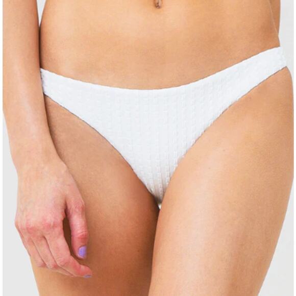 L*Space Textured Camacho Bikini Bottom Classic In Cream S - Picture 1 of 11